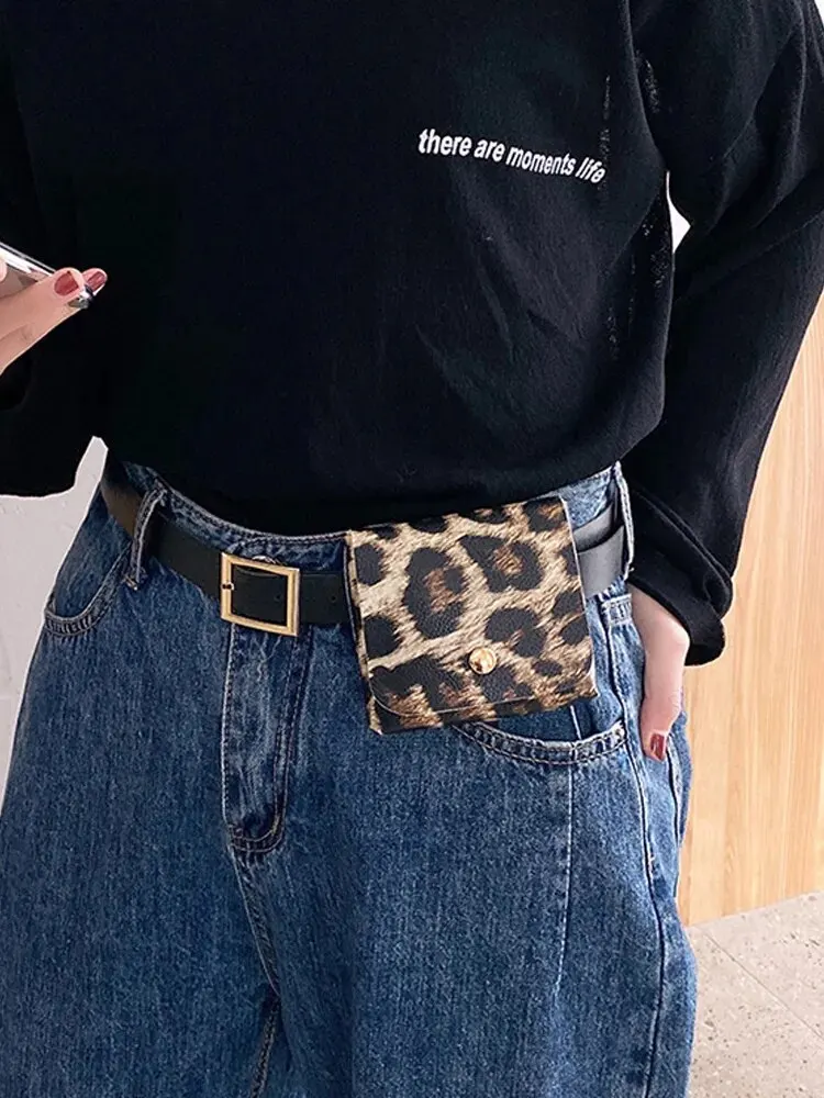 2021 neue Mode Hipster Leder Animal Print Clutch Mini-Taillen tasche für Frauen
