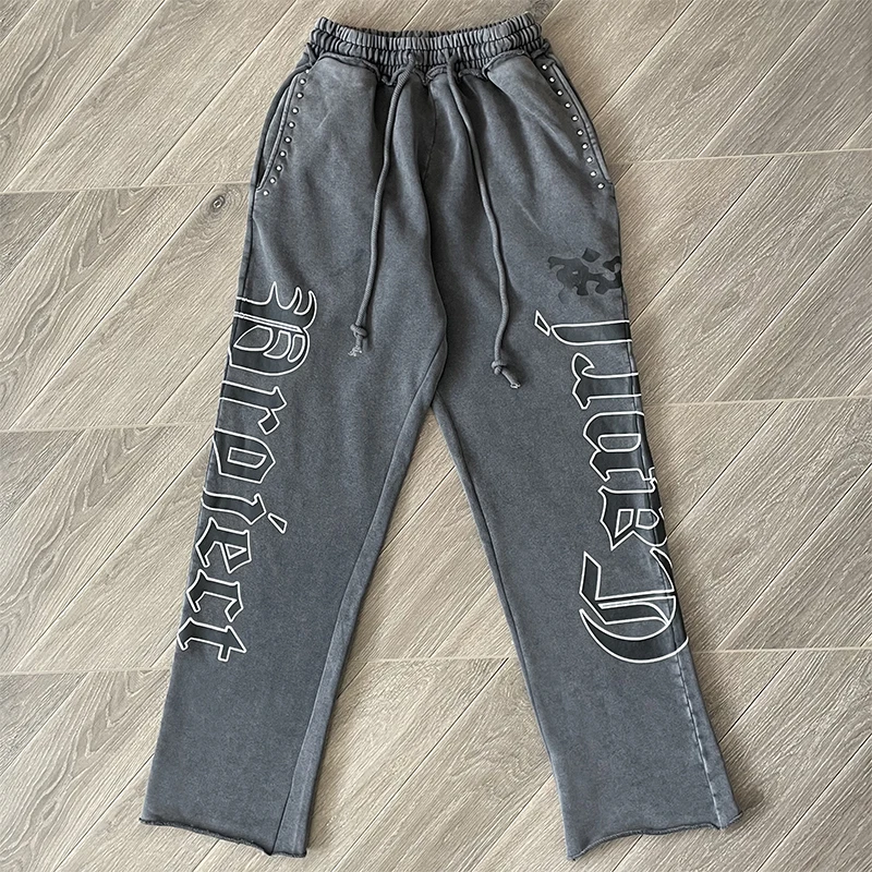 

Roject Capri аварийные спортивные штаны в европейском и американском стиле, повседневные спортивные штаны с шипами, брюки с буквенным принтом, мужская и женская уличная одежда