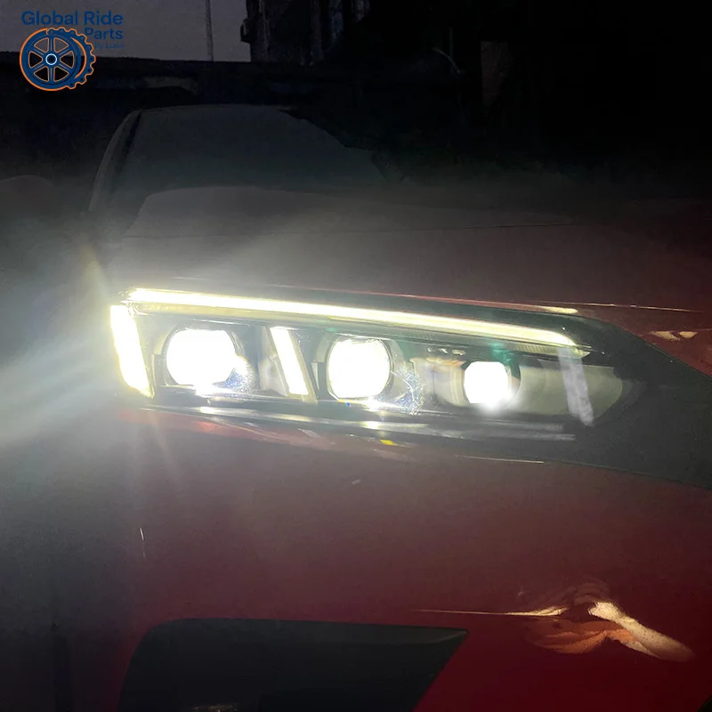 

Suitable for 11th Generation Headlight Assembly 11th Gen Civic Modified LED Blade Daytime Running Light Six High Beam