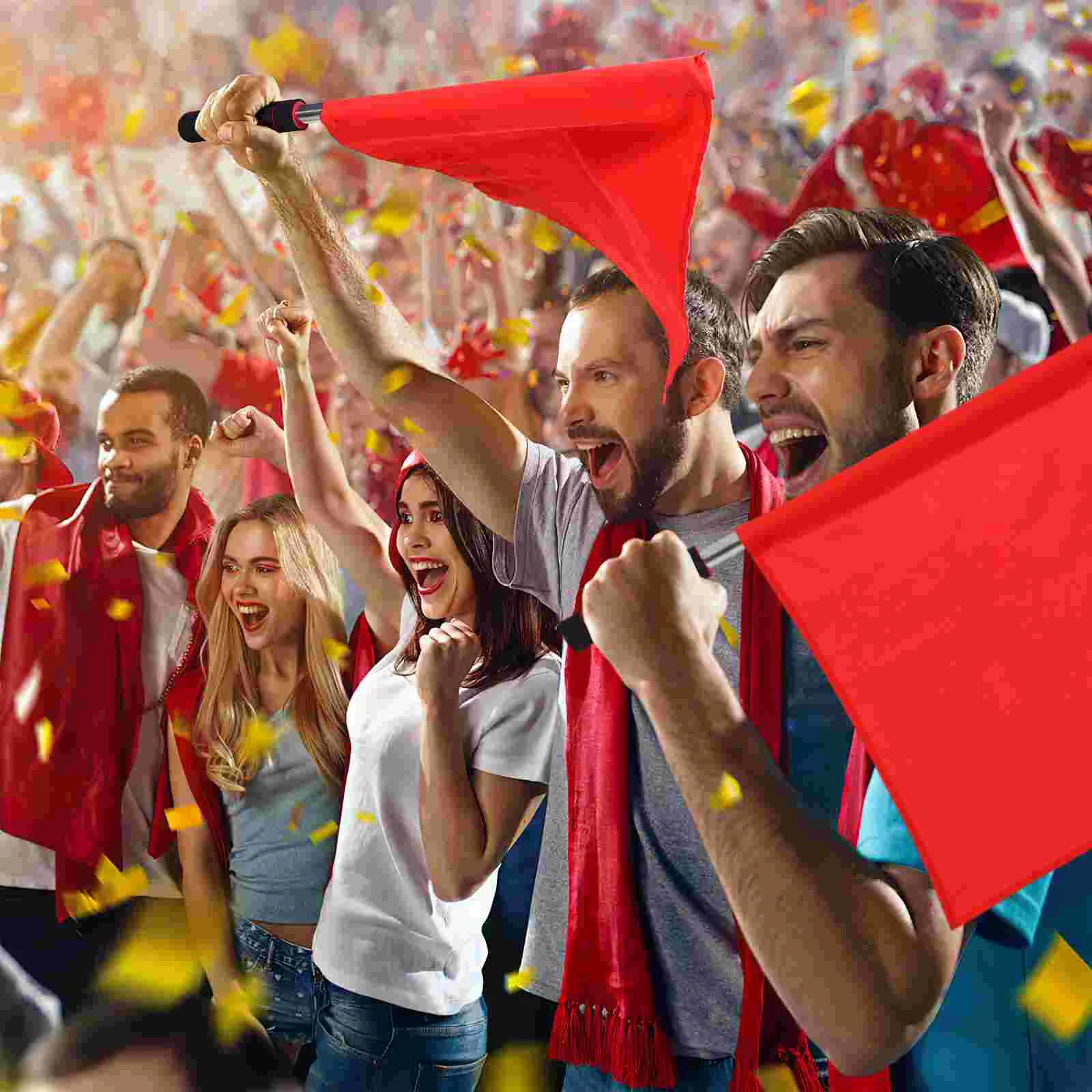 Bandera de señal de 2 uds., banderas de inicio, acanalada a mano, árbitro de fútbol de carreras de acero inoxidable, algodón de poliéster con