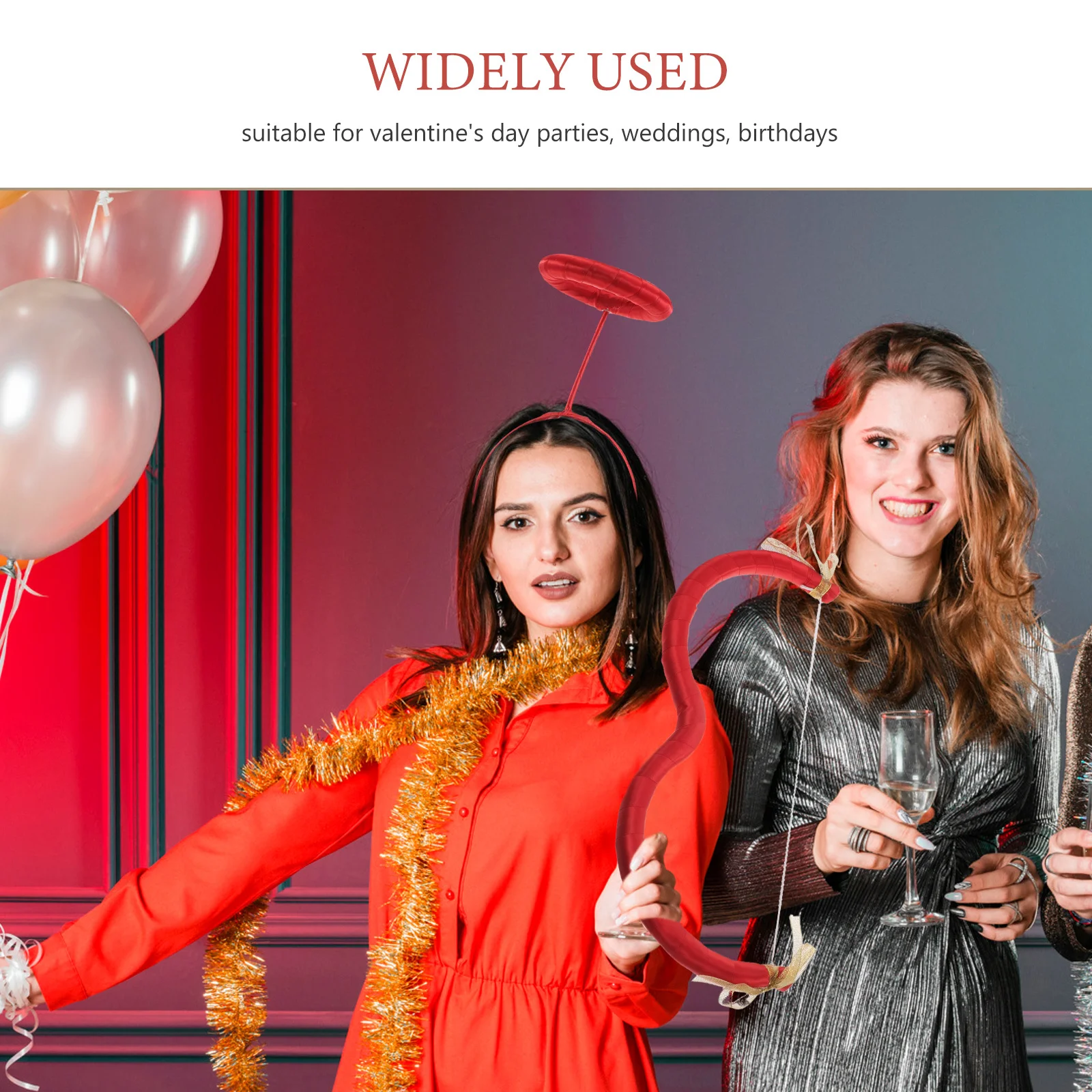 1 세트 큐피드 화살 활: 발렌타인 데이 의상 액세서리 여성용 레드 파티 코스프레 사진 소품 장식