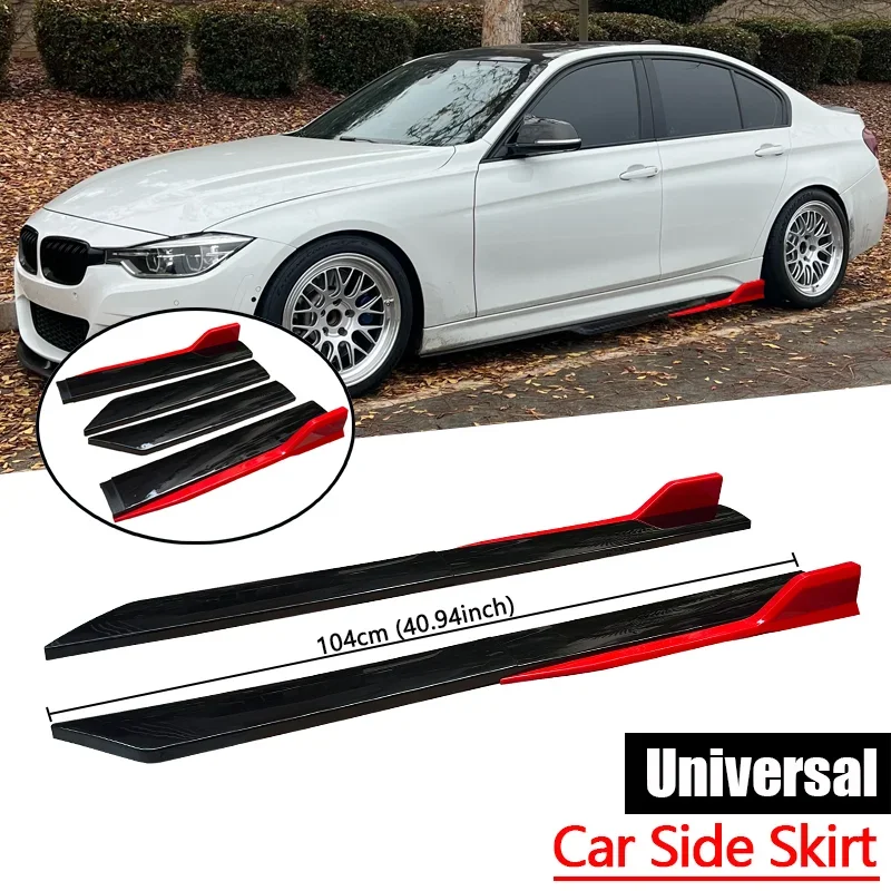 

4 шт. 41-дюймовые универсальные автомобильные боковые юбки, красные, черные для Benz BMW Audi Ford VW Nissan Honda Toyota Peugeot Renault Hyundai