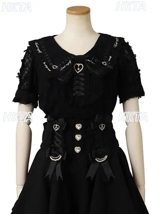 Japanese Sweet Cute Liz Shirt Stretch Slim Short-sleeved Shirts Autumn New Lolita Bow Long-sleeved Blouse Women Camisas De Mujer