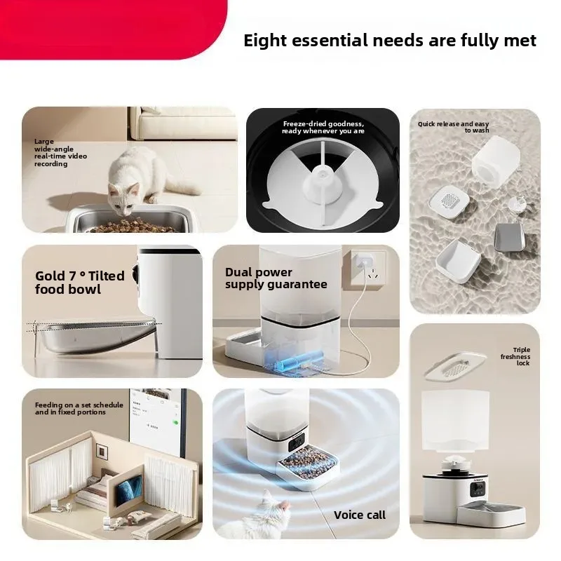 Automatic feeder, cat food dog food timing quantitative visual remote control feeding machine