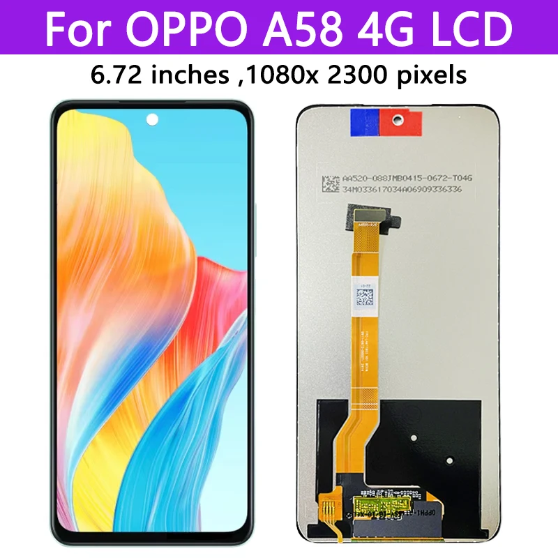Ekran OEM A58 do wyświetlacza Oppo A58 4G LCD CPH2577 Zespół ekranu dotykowego Digitizer do wyświetlacza Oppo A58 5G z ramką — zdjęcie produktu 4