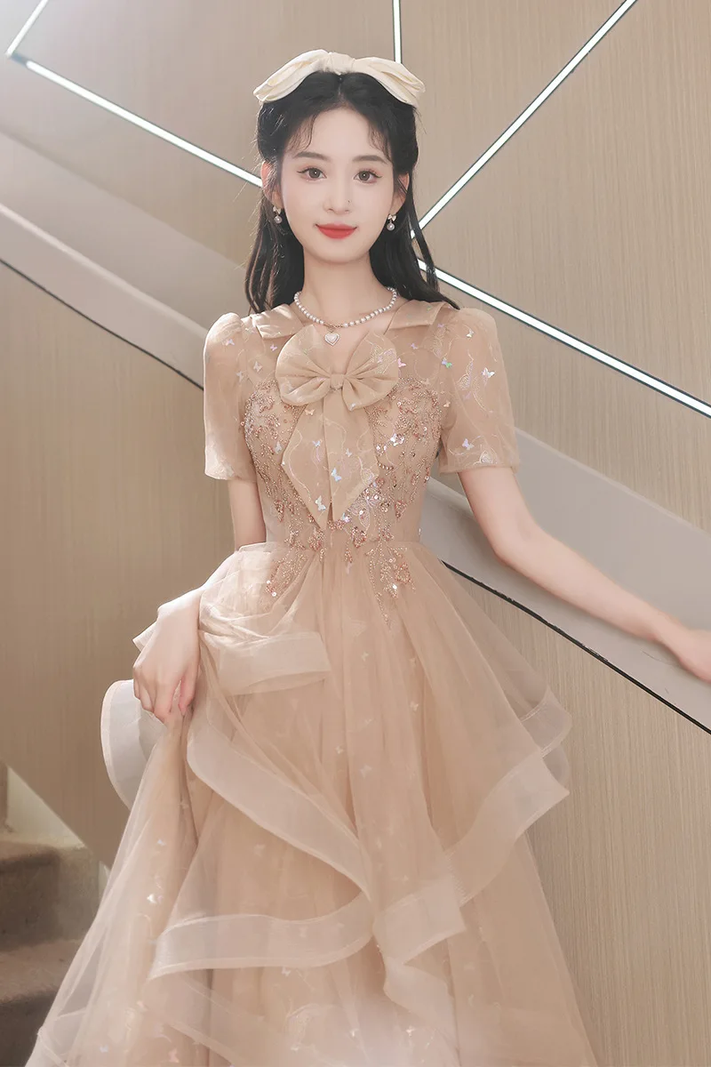 Evening dress for women, light luxury and niche18year old adult gift for girls light luxury feeling, banquet host princess dress