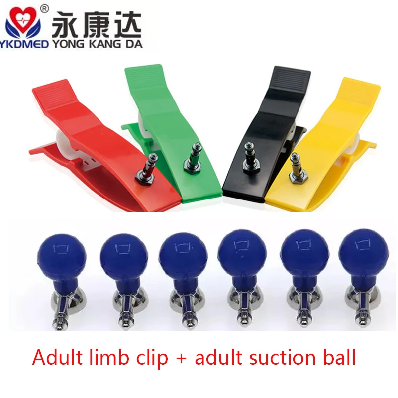 

4 PCS/ ECG Limb Clip Electrode Adapters Children Adult EKG Suction Bulbs Ag/AgCl 6Pcs Universal Chest Electrode 3.0/4.0