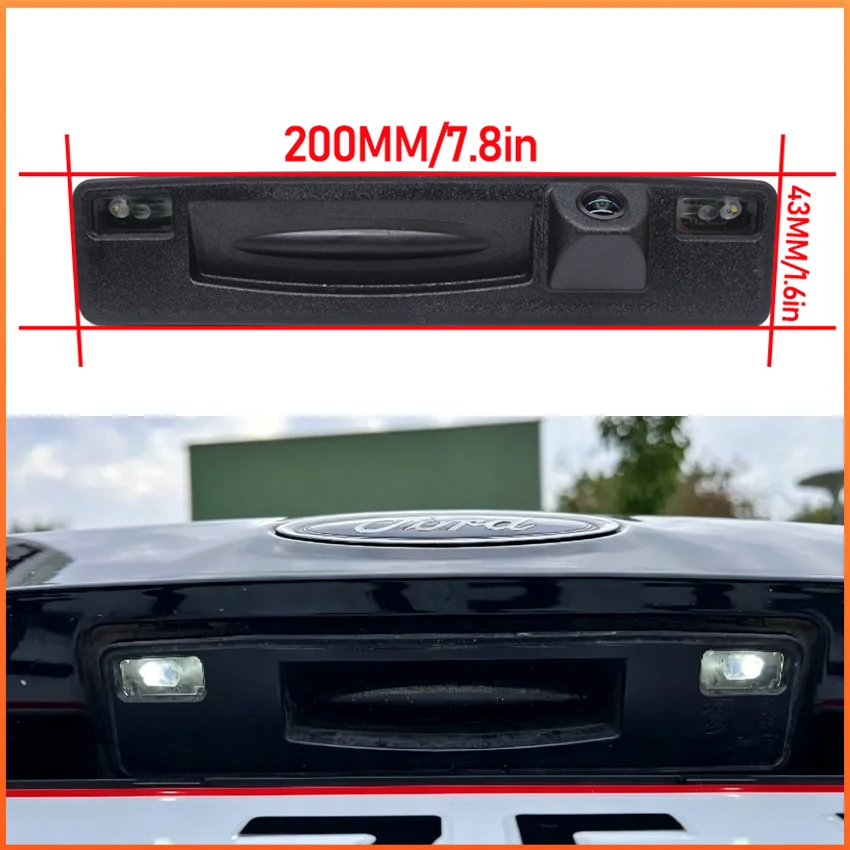 1080P Dynamic Trajectory HD CCD Trunk Handle Rear View Camera For Ford Puma 2019 2020 2021 2022 140°Fisheye Wide Angle Camera