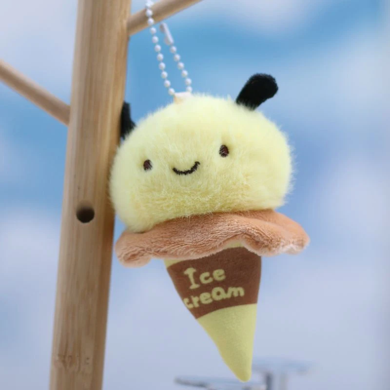 Abelha boneca pingente chaveiro elegante mochila bolsa boneca pingente de pelúcia presente da menina pingente interior do carro bonito inseto chaveiro