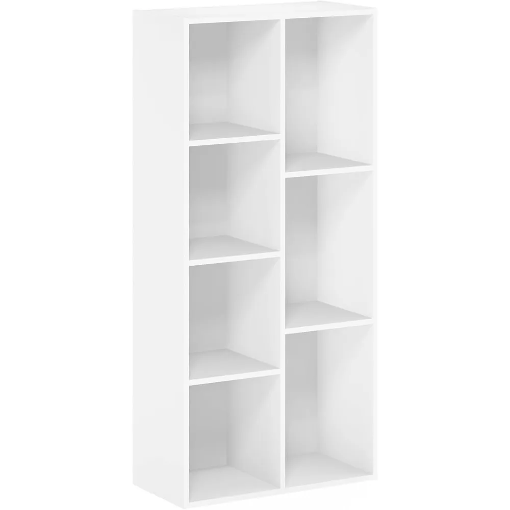 Estante modular de 7 cubos - 9,4 x 19,5 x 41,7 - branca - adequada para sala de estar, quarto, escritório doméstico