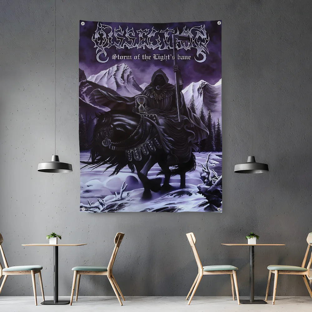 

Death D-Dissection Metal Flag Bedroom Living Room Garden Outdoor Microfiber With Holes Festival Decoration Background Art Banner
