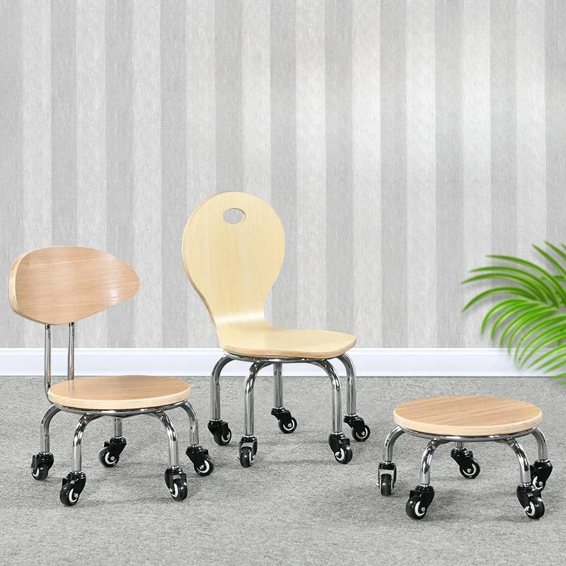 

Innovative Solid Wood Stools & Ottomans: Multi-Layer Circular Bench, Waistless Pedicure Belt Design, Wheeled for Mobility