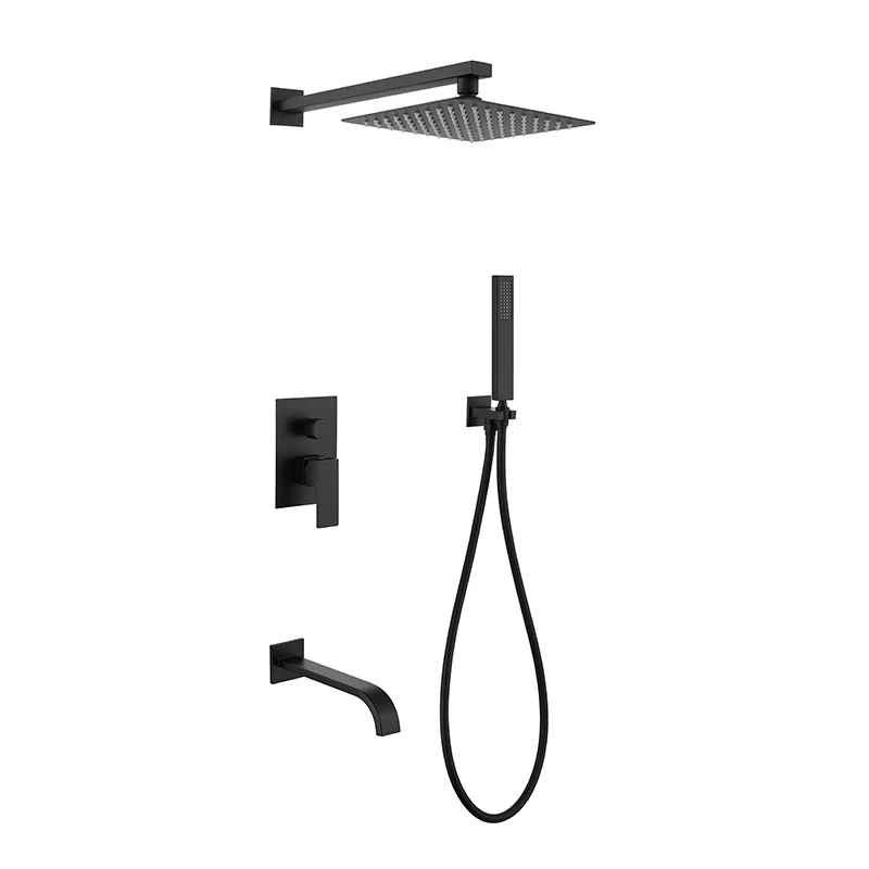 Three-function Stainless Steel Shower System Embedded Concealed Bathroom Shower Faucet Set