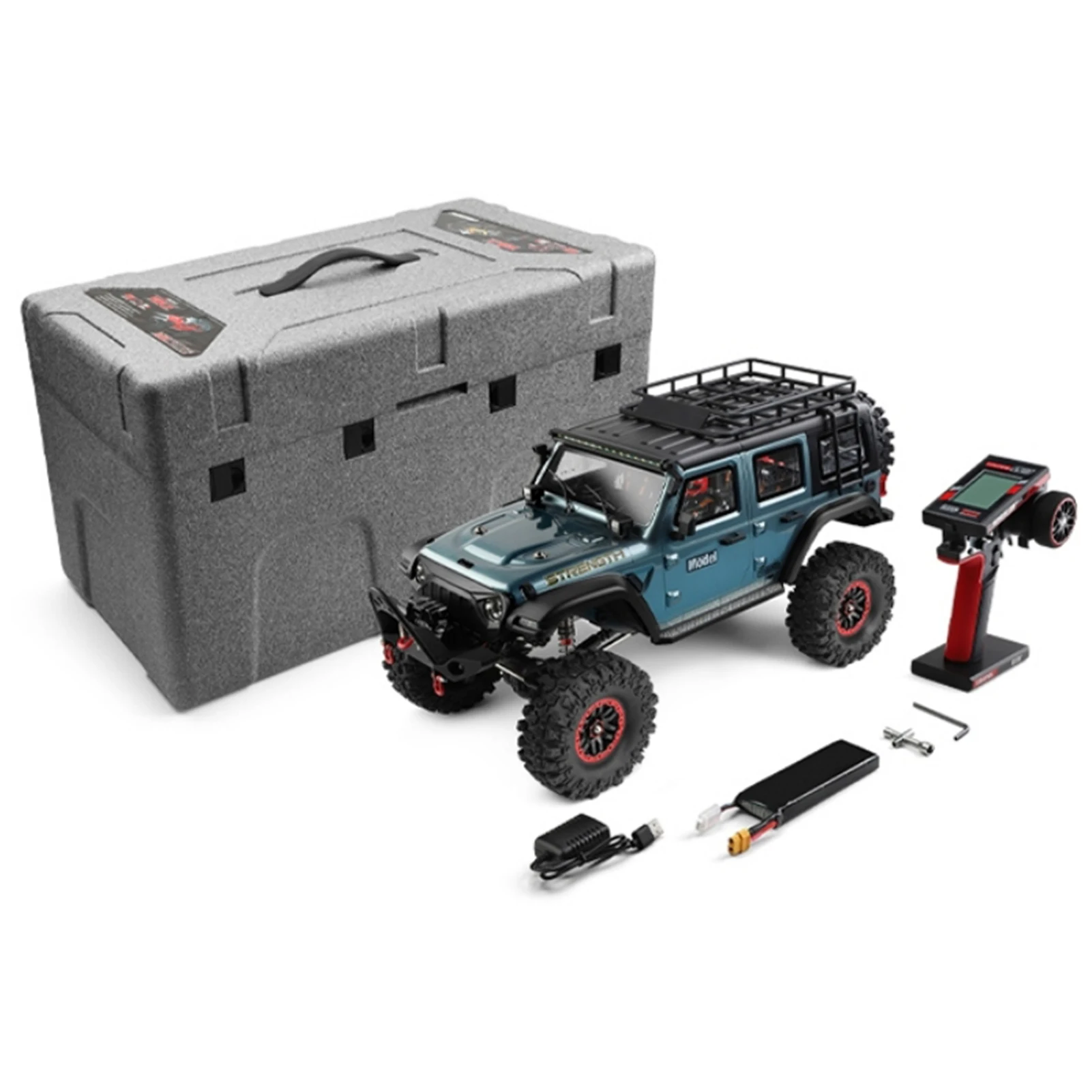 

1/10 Weili 104006rc Car 4WD Off-road Truck Wrangler Climbing Vehicle V2 Front Rear Differential Locks Electric Winch Two-speed
