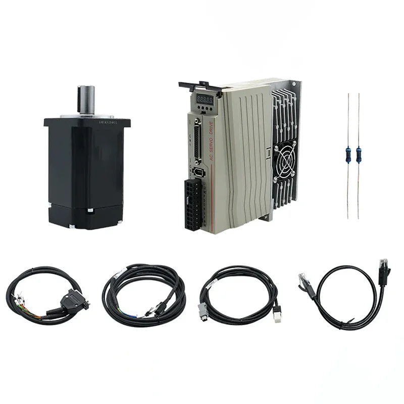 60AST 80AST 400W 600W 750W 1KW 220V AC Servo Motor Kit With Magnetic 17bit Absolute Encoder and T3D 20A Driver For CNC Engraver