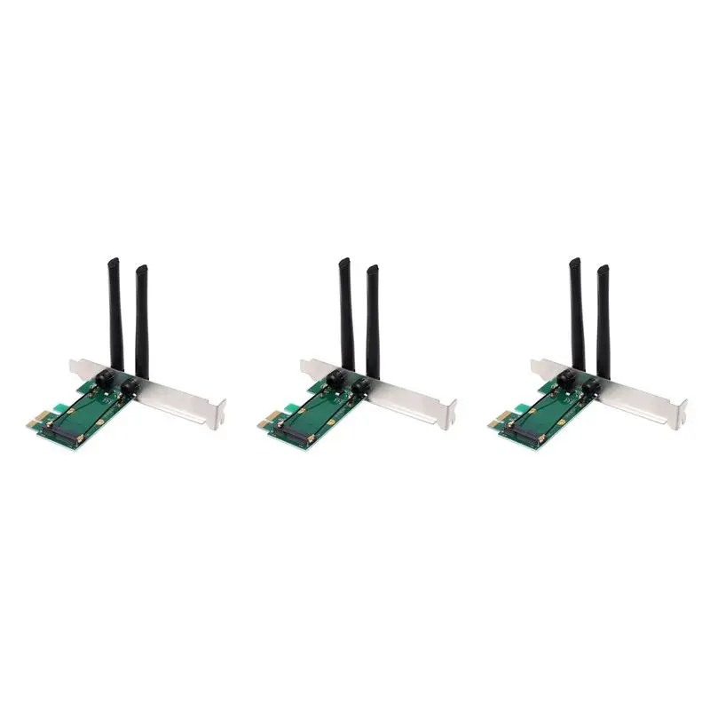 Classic-3X Wireless Card Wifi Mini PCI-E Express To PCI-E Adapter With 6 Antenna External For PC