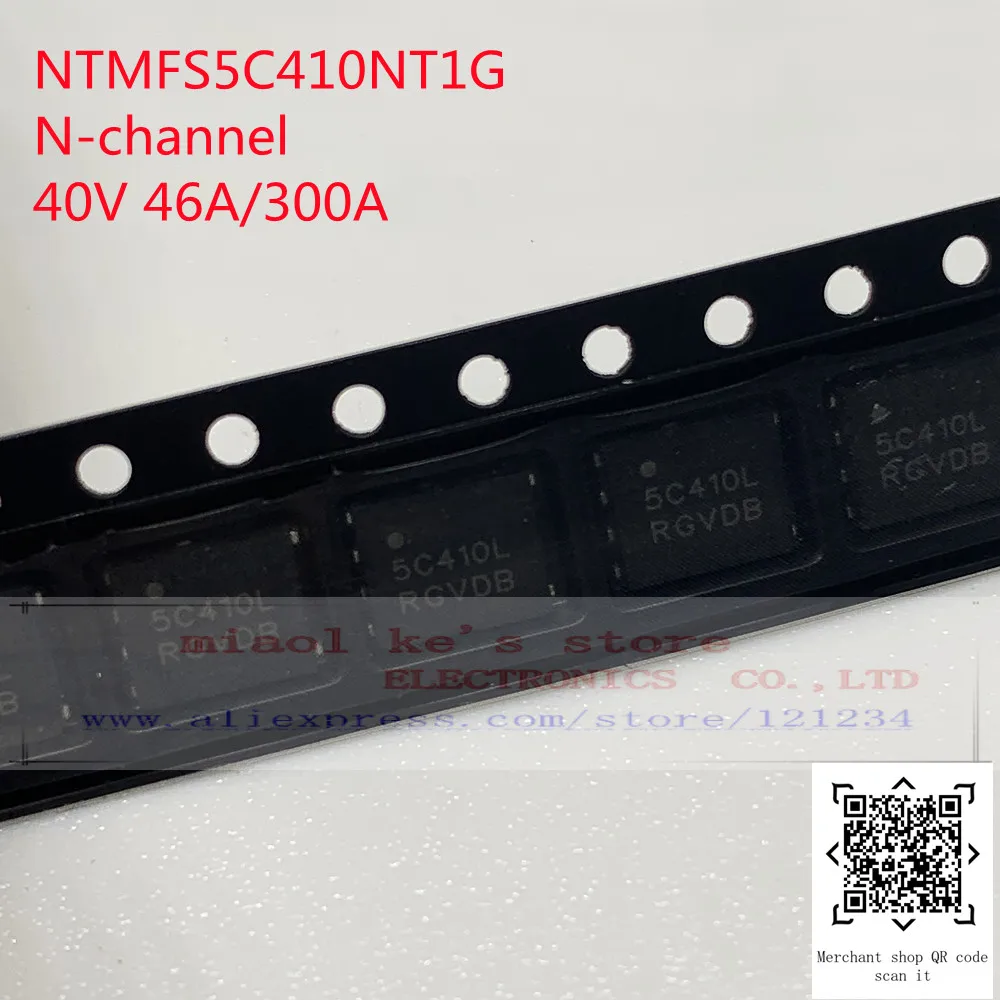 

[5pcs]100%New Original :NTMFS5C410NT1G Silkscreen: 5C410* 5C410N 40V 46A MOSFET N-CH DFN5X6