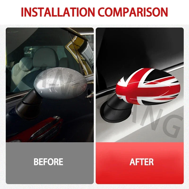 

2 шт., черный флаг, автомобильное зеркало заднего вида, наклейка на корпус для Mini Cooper R50 R52 R53 Exteri