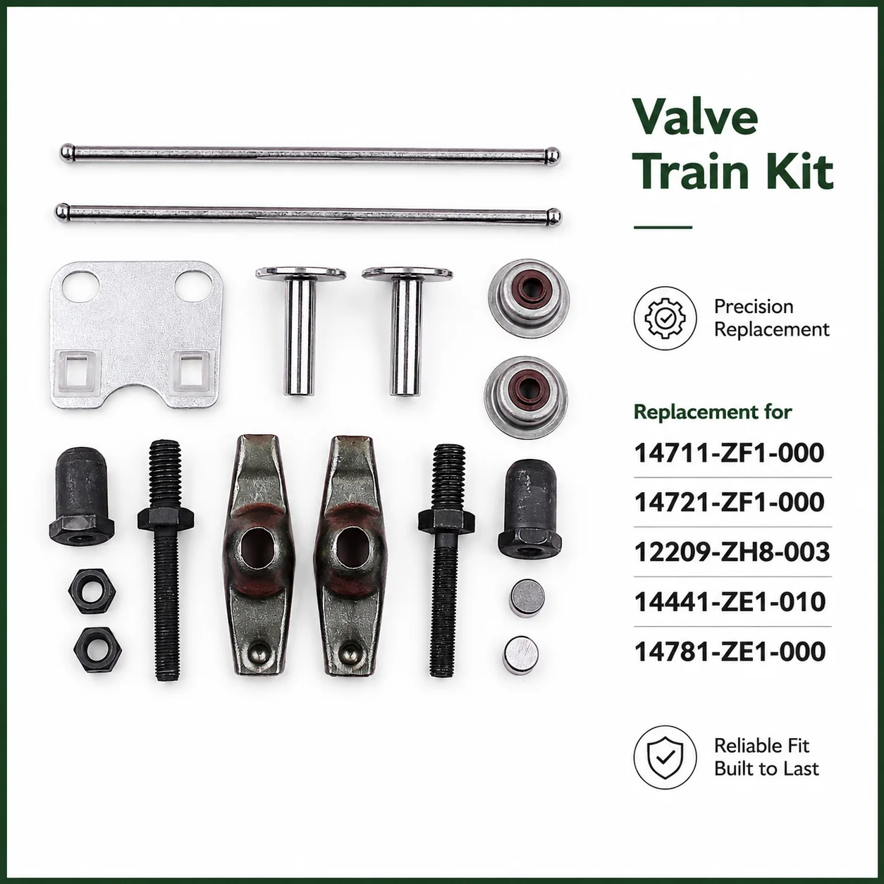 Intake Exhaust Valve Retainer Lifter Rocker Arm Stem Seal Push Rod Kit Replaces 14711-ZF1-000 for Honda GX160 GX200 Lawn Mower