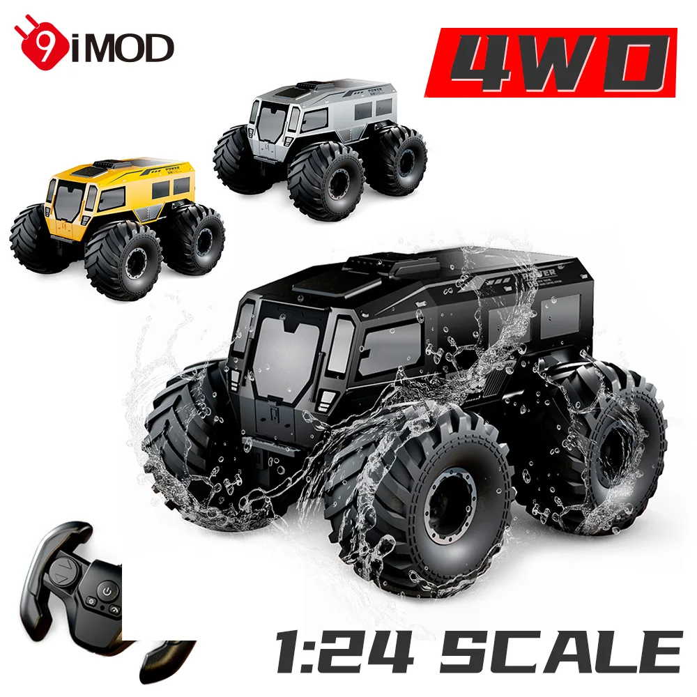 سيارة 9IMOD RC بمقياس 1/24 مقاومة للماء 4WD 2.4Ghz Q210 أرض مائية مزدوجة الوضع سيارة حيلة برمائية بمفتاح واحد لبدء سيارة RC على الطرق الوعرة #1