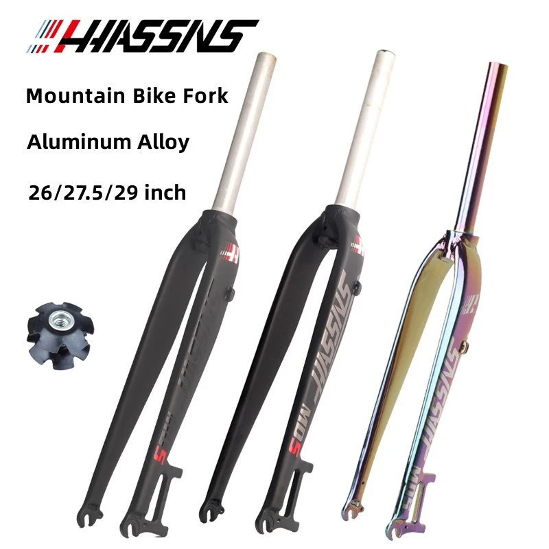 

HASSNS MD5 Mtb Forks 29 26inch 27.5inch Aluminum Alloy Fork Mountain Bike Disc Brake Axle 100MM straight Fork For Bicycle Frame