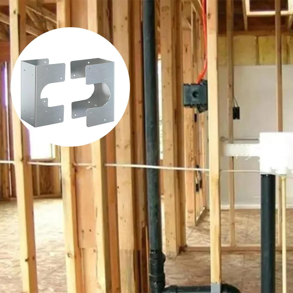 For Double 2X Stud Shoes Galvanized Steel Upright Guard Plate for Pipe OD up to 2.375 Inches and Post Reinforcement
