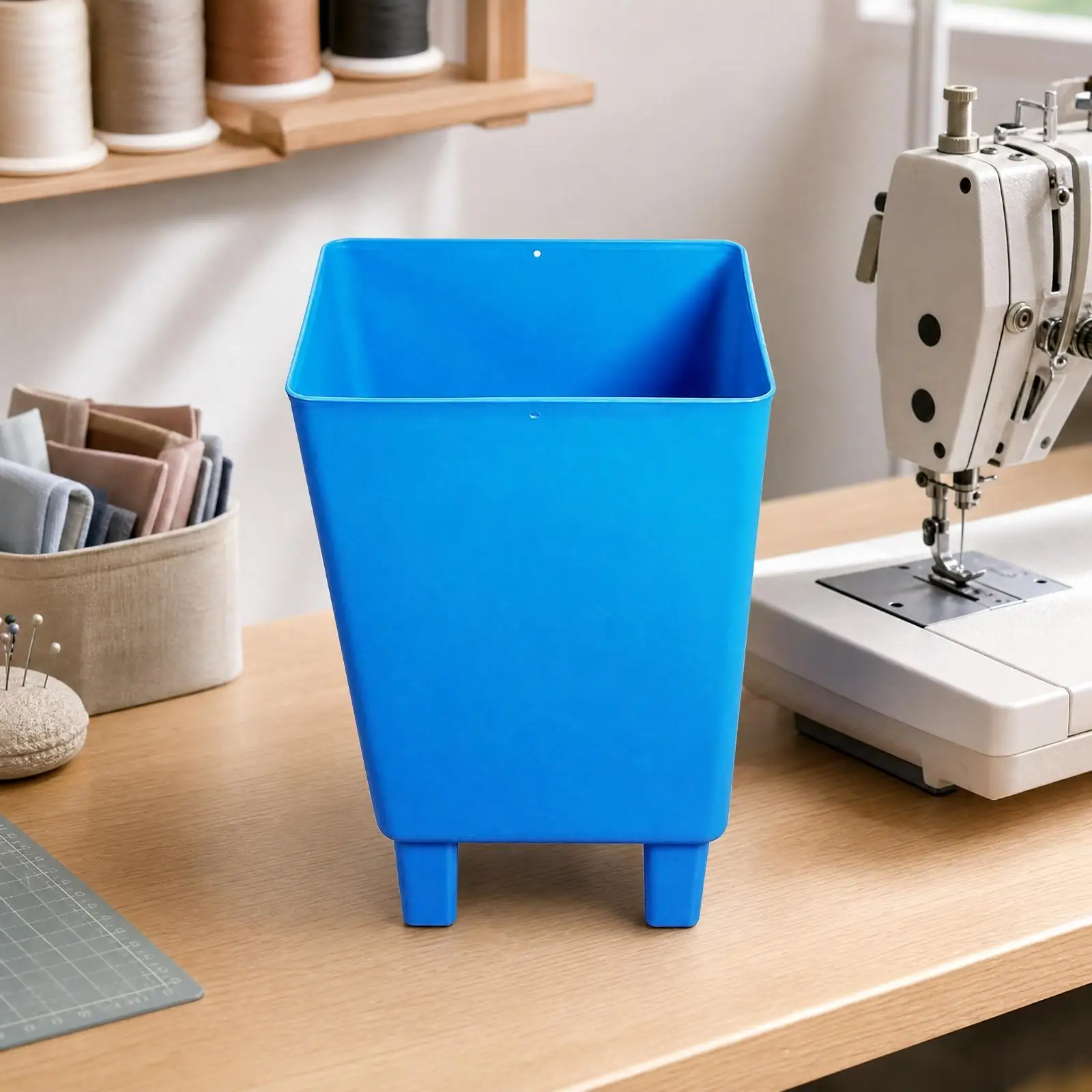 Sturdy Overlock Machine Scrap Bucket | 35 L Large Capacity, Sewing Machine Scrap Bucket with Four-baseleg, Slanted Design for