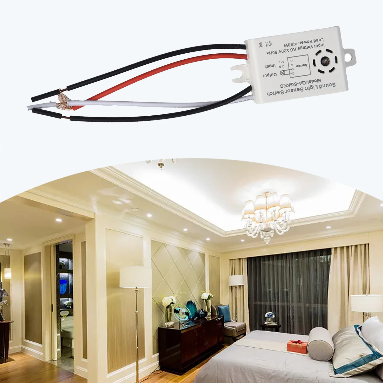 -20 45 C Working Temperature Automatic Voice Switch Indoor Sensor Switch Energy Saving Fine Workmanship Fire Prevention