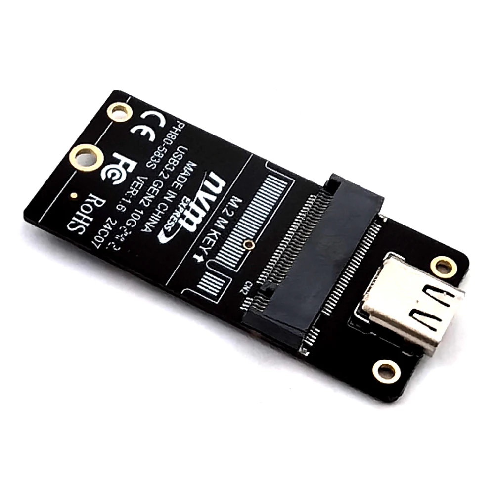 NVME M.2 To Type-C HDD Case Adapter Board HDD Enclosure Interposer Board JMS583 Chip USB3.2 Support 2230 2242 2260 2280 Size SSD