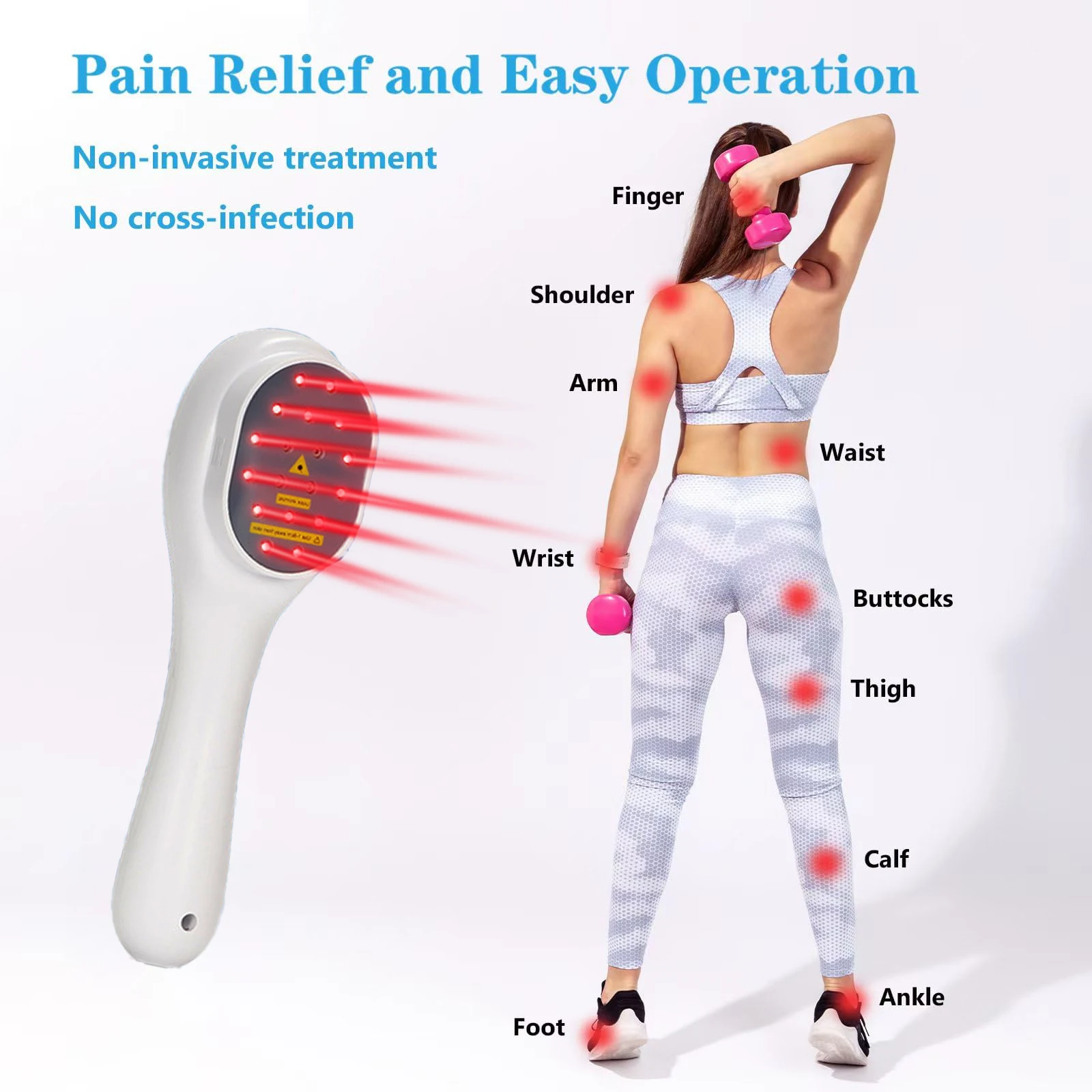 

660nm 808nm Cold Laser Infrared Light Therapy Device Machine Body Pain Relief LLLT Muscle Stimulator for Joint Pain