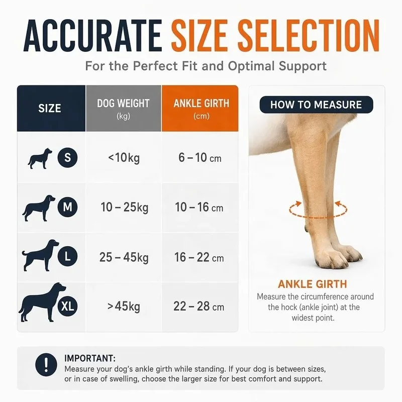 Post-Surgery Dog Ankle Foot Brace Paw-Impact Protective Wear Support Correction S-XL