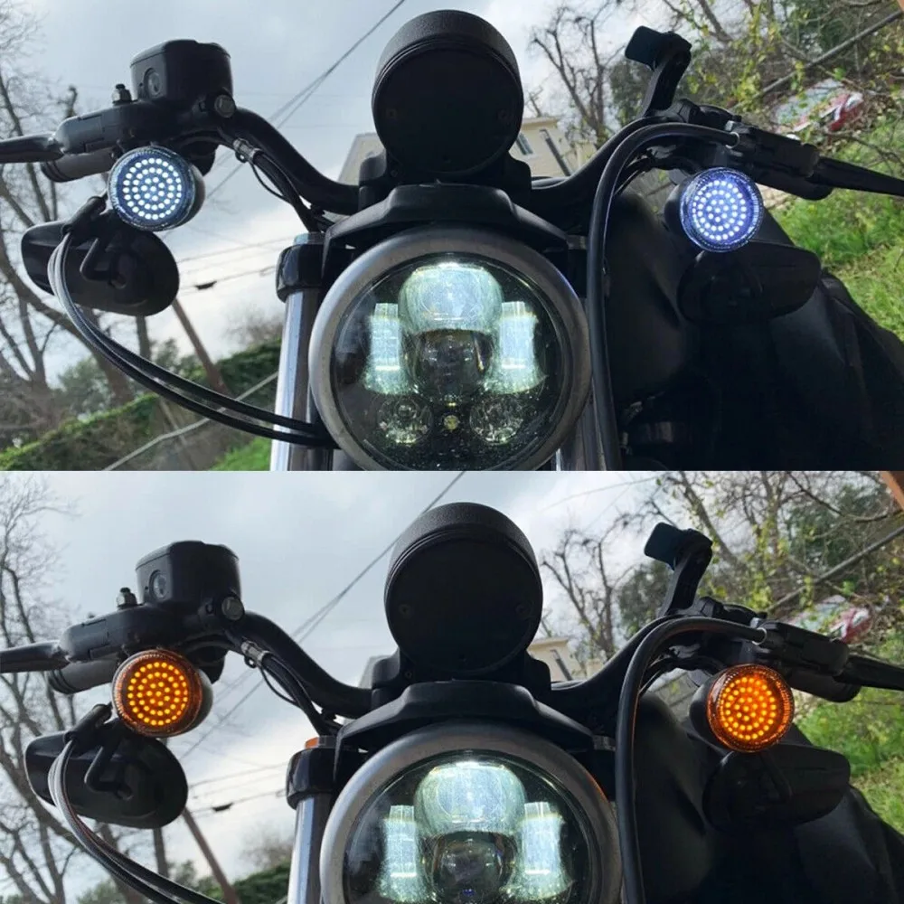 2PCS Switchback 1157 48-SMD LED DRL&Turn Signal Lights Bulbs White Amber For Harley Davidson Motorcycle view 5