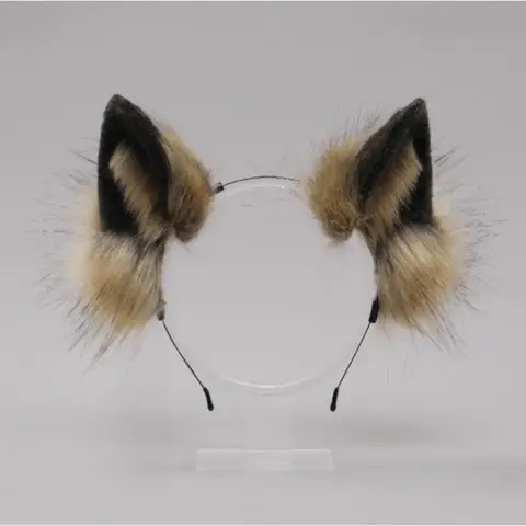 Funny Lolita Cat Ears Headband Animals Hair Hoop Wolf Dog Hair Band Plush JK Furry Cosplay Headwear Makeup