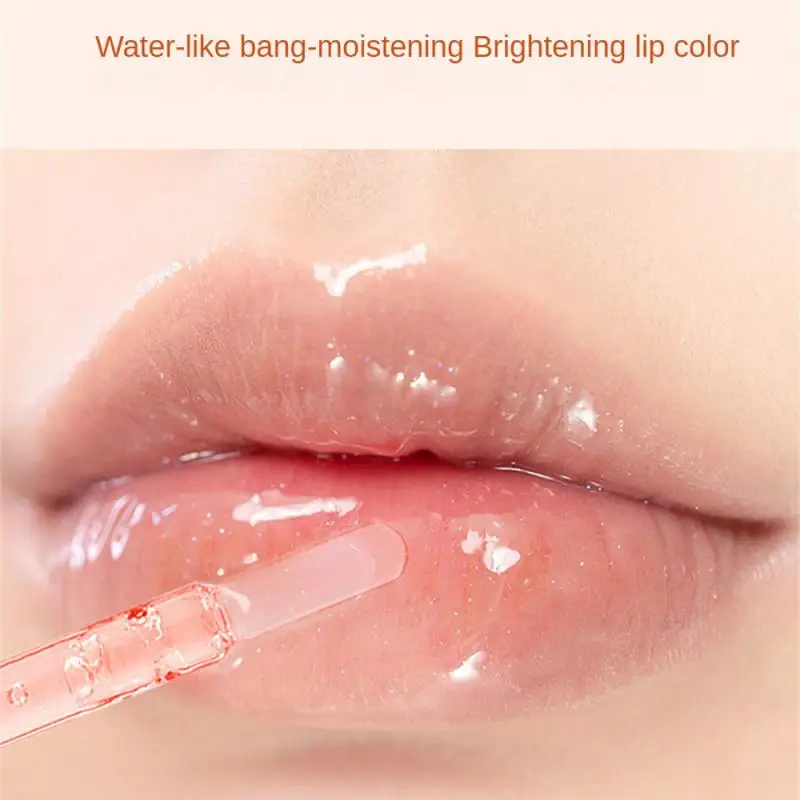 Shimmer Lip Oil 4colos trasparente Fine Flash Lip Gloss Water Glossy Lip Glaze idratante Lip Makeup cosmetici donna