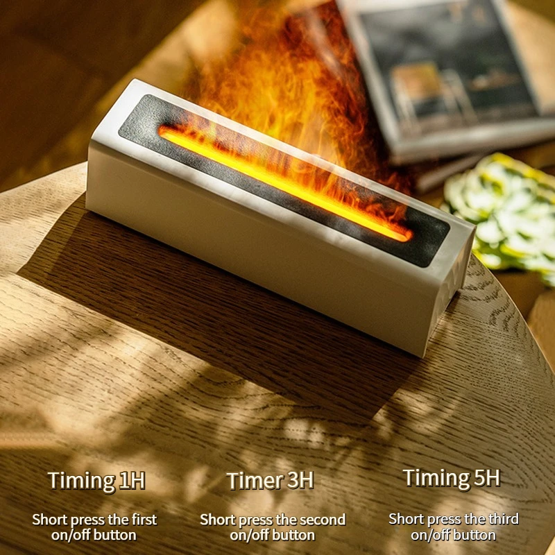 مرطب USB منزلي بتأثير اللهب 150 مل |   ناشر رائحة محمول للسيارة والمنزل، إيقاف تلقائي