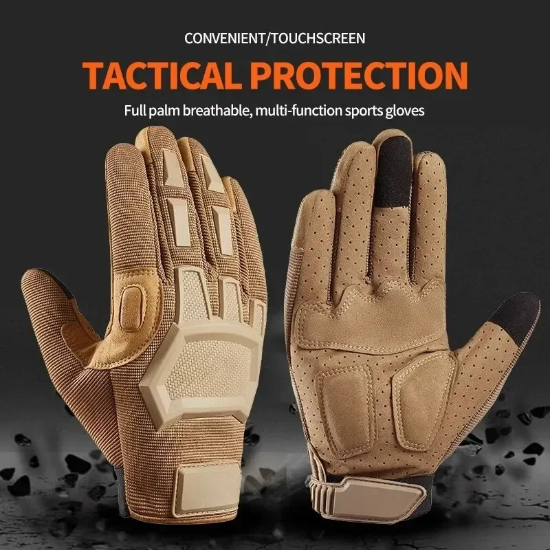 Tactical Gloves for Men Rubber Guard Protective Tactical Gloves for Airsoft Hunting Cycling Motorbike Outdoor Travel Glove