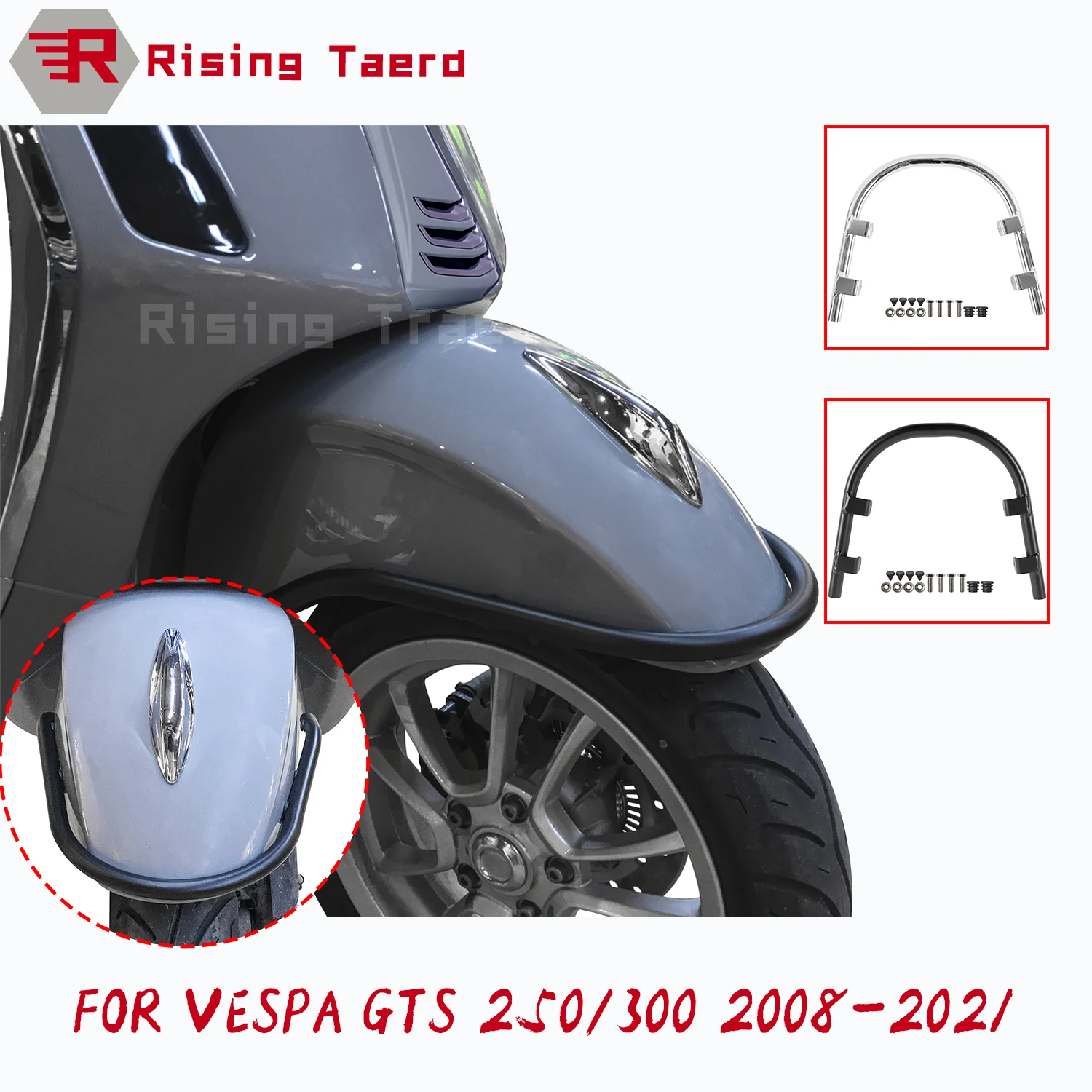 

Motorcycle GTS300 GTS250 GTV300 Front Fender Bumper Crash Bar Mudguard Frame Guard Rail Protector For Vespa GTS 300 250 2008-22