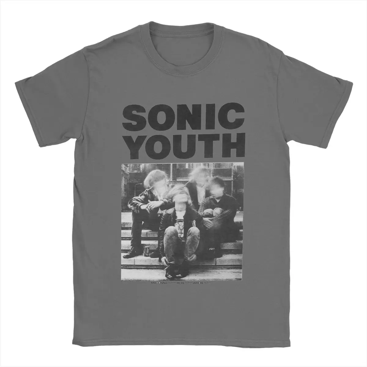 Sonic Youth Poster Men\'s T Shirts Band Music Leisure Tee Shirt Short Sleeve Crew Neck T-Shirt Pure Cotton Gift Idea Tops