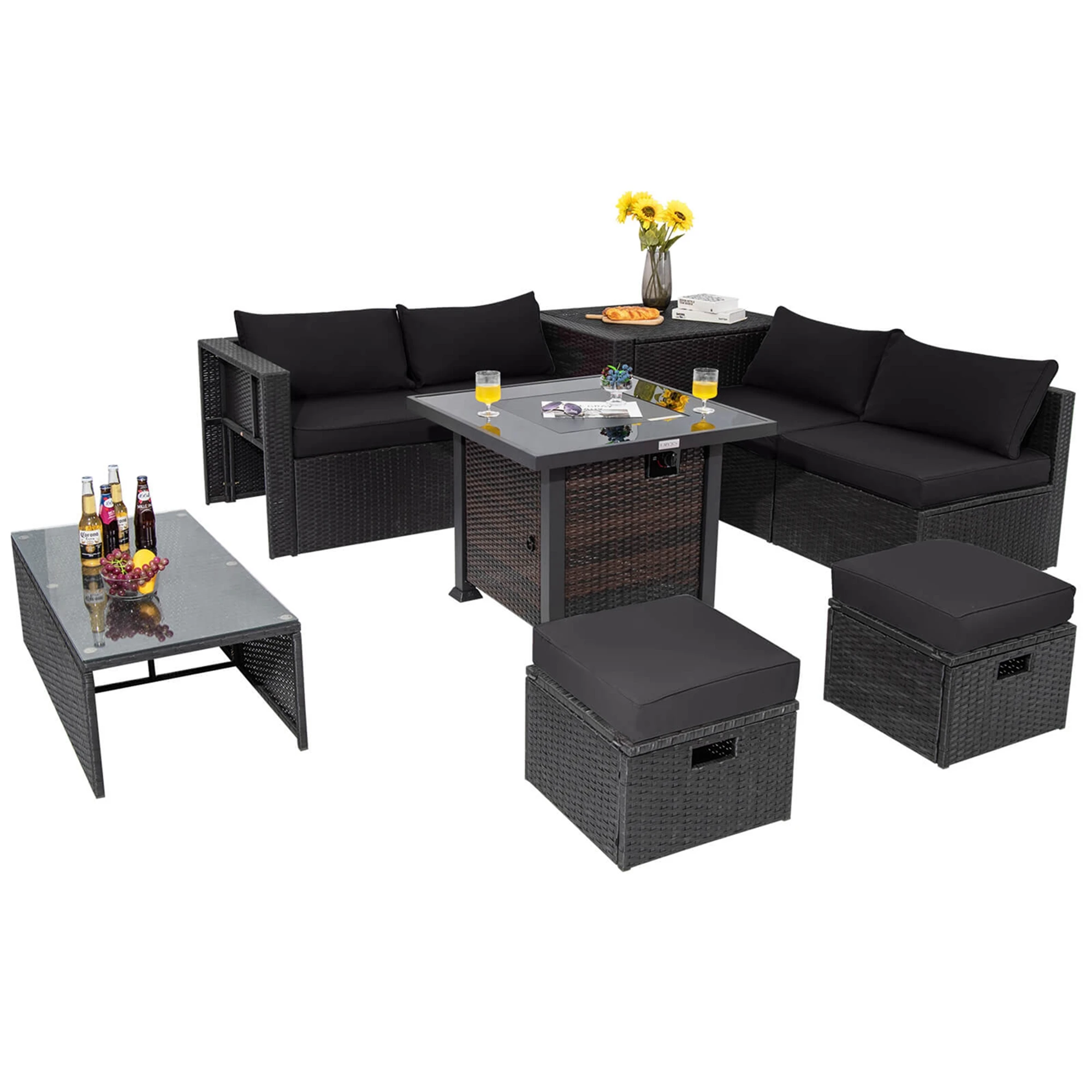 9 PCS Patio Furniture Set with 32