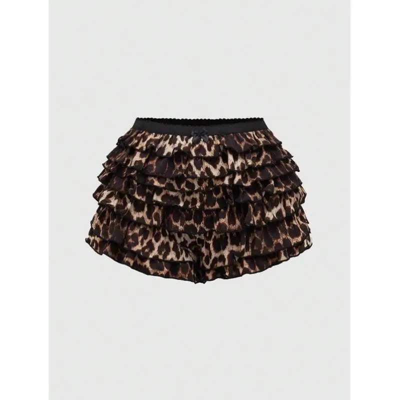 

Punk Sle Leopard Print High Slit Layering Apparel Men's Casual Sport Suit ort Sve T-irt orts Autumn Faion