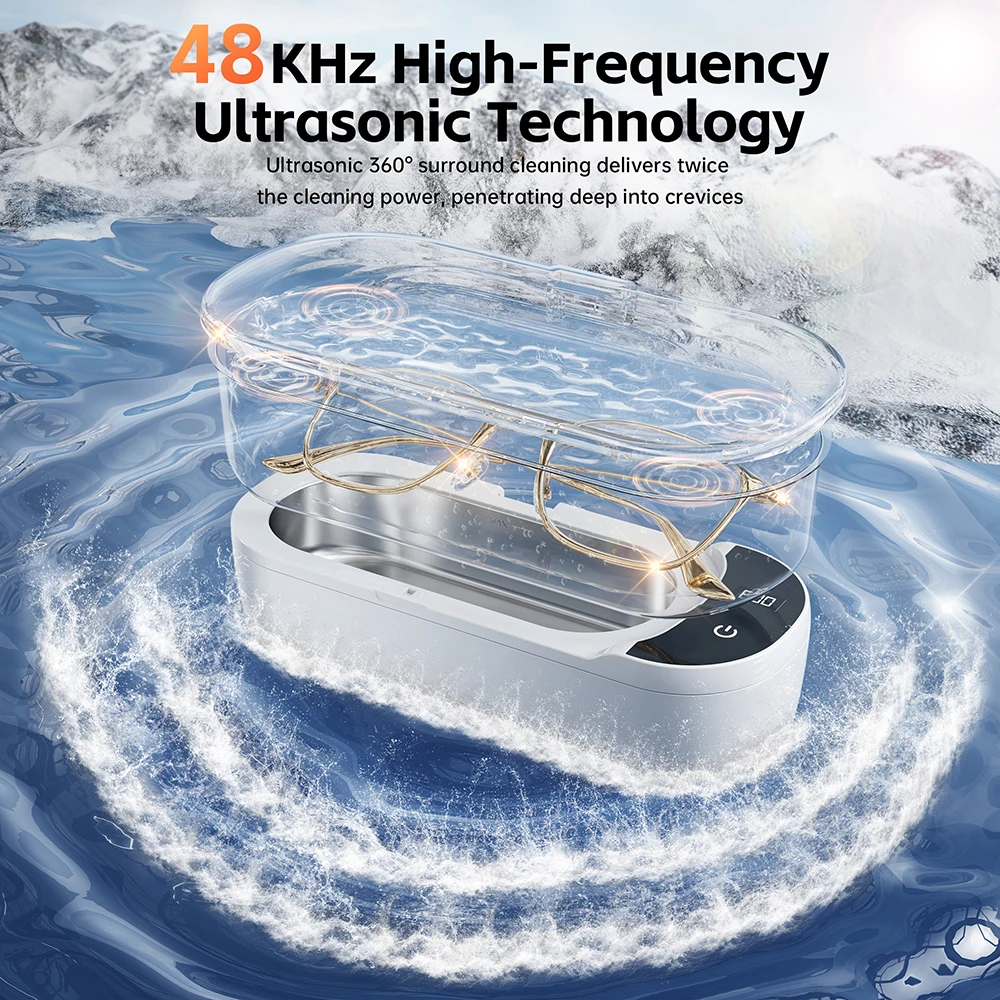KUNPHY Leistungsstarker Reiniger 400ML 24W 48kHz Dental Ultraschall Schneller UV-Sauberer Schmuck Schmuck Einstellbare Reinigungsmaschine Haushalt