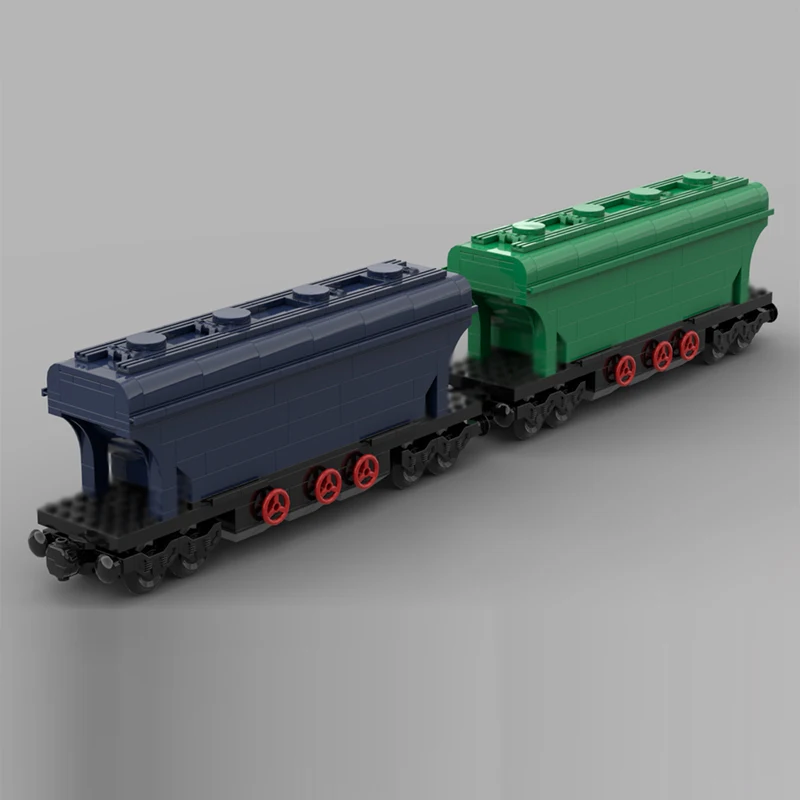 City Car Model MOC Building Bricks Railway Hopper Freight Car Modular Technology Children Holiday Gifts Assemble Toys Suit