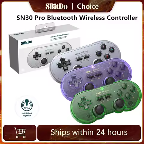 8Bitdo SN30 Pro Bluetooth Wireless Gaming Controller with Hall Effect for Switch 2 MacOS Android Raspberry Pi Windows Steam Deck