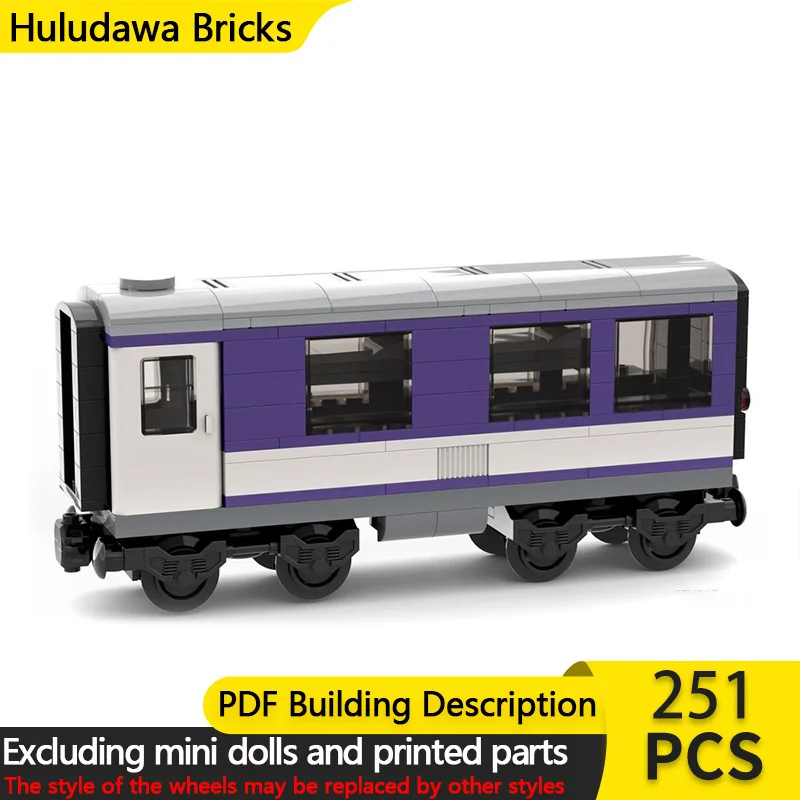 

City Car Model MOC Building Bricks Train Sleeper Car Carriage Modular Technology Children Holiday Gifts Assemble Toys Suit
