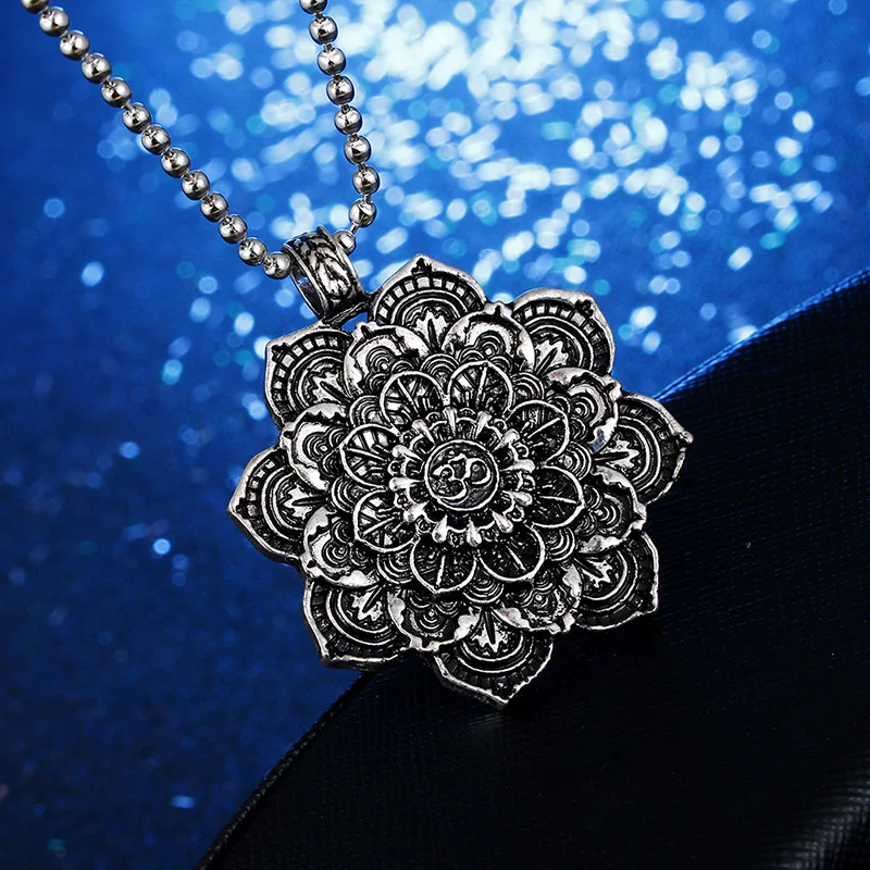 4 Styles DIY Handmade Viking Mandala Lotus Flower Pendants for Necklace Designer Charms For Jewelry Making Findings