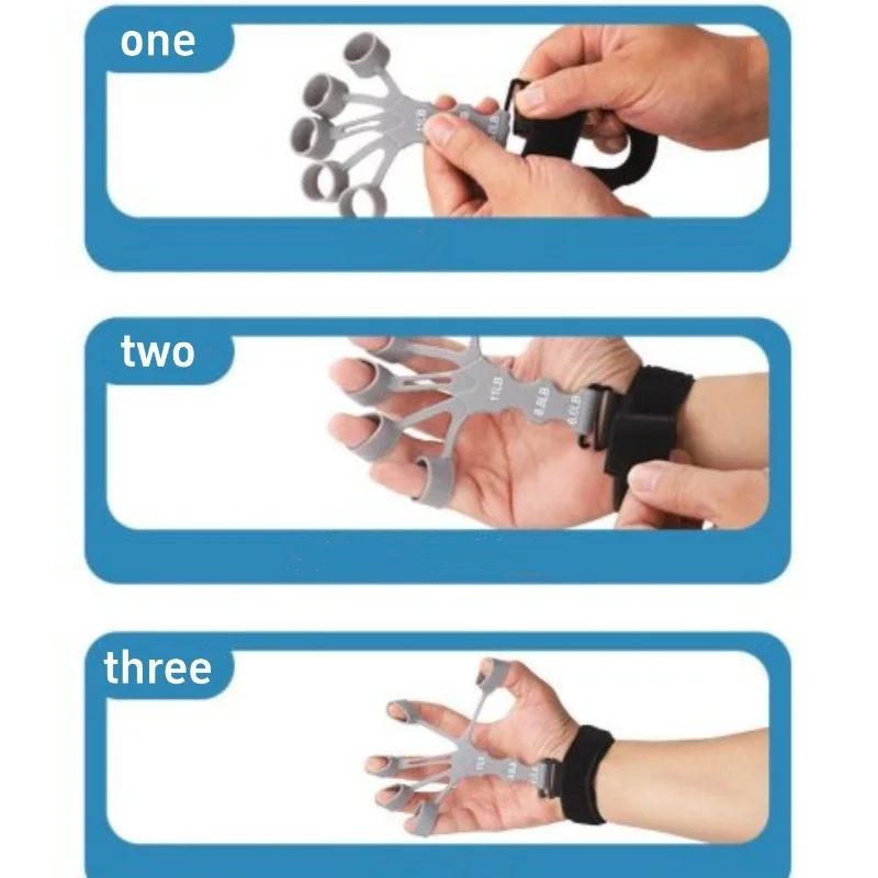 Handgriff 5-Finger-Übungsgerät, Krafttraining, Kraft, Unterarm-Rehabilitation, Silikon-Trainer, verstellbarer Stärker für das Handgelenk – Detail 1
