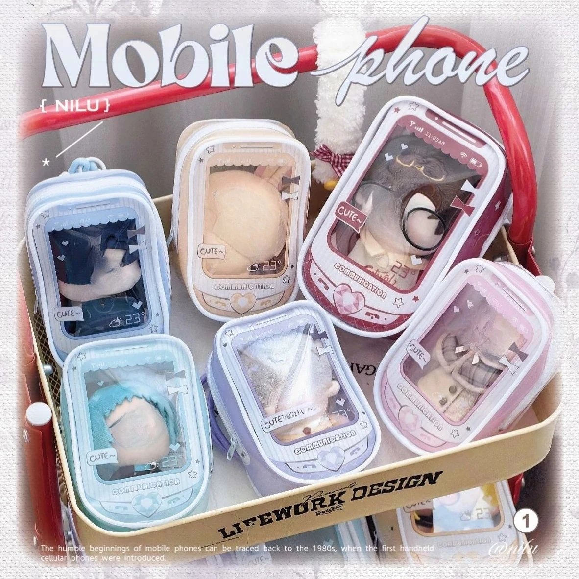 Cartoon Cute 10CM15CM Baby Bag Valley Cotton Doll PVC Storage Bags Two-dimensional Comic Show Small Satchel Baby Walking Bag