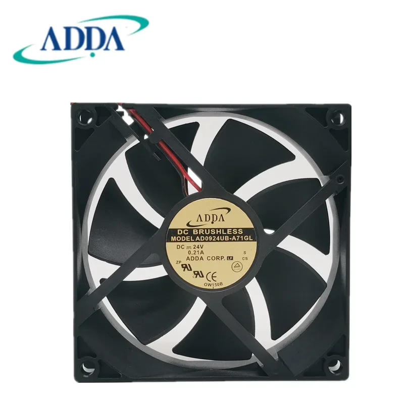 

+New 9cm for 2wires ADDA AD0924UB-A71GLl 24V 0.21 9025 frequency converter chassis cooling fan2-pack