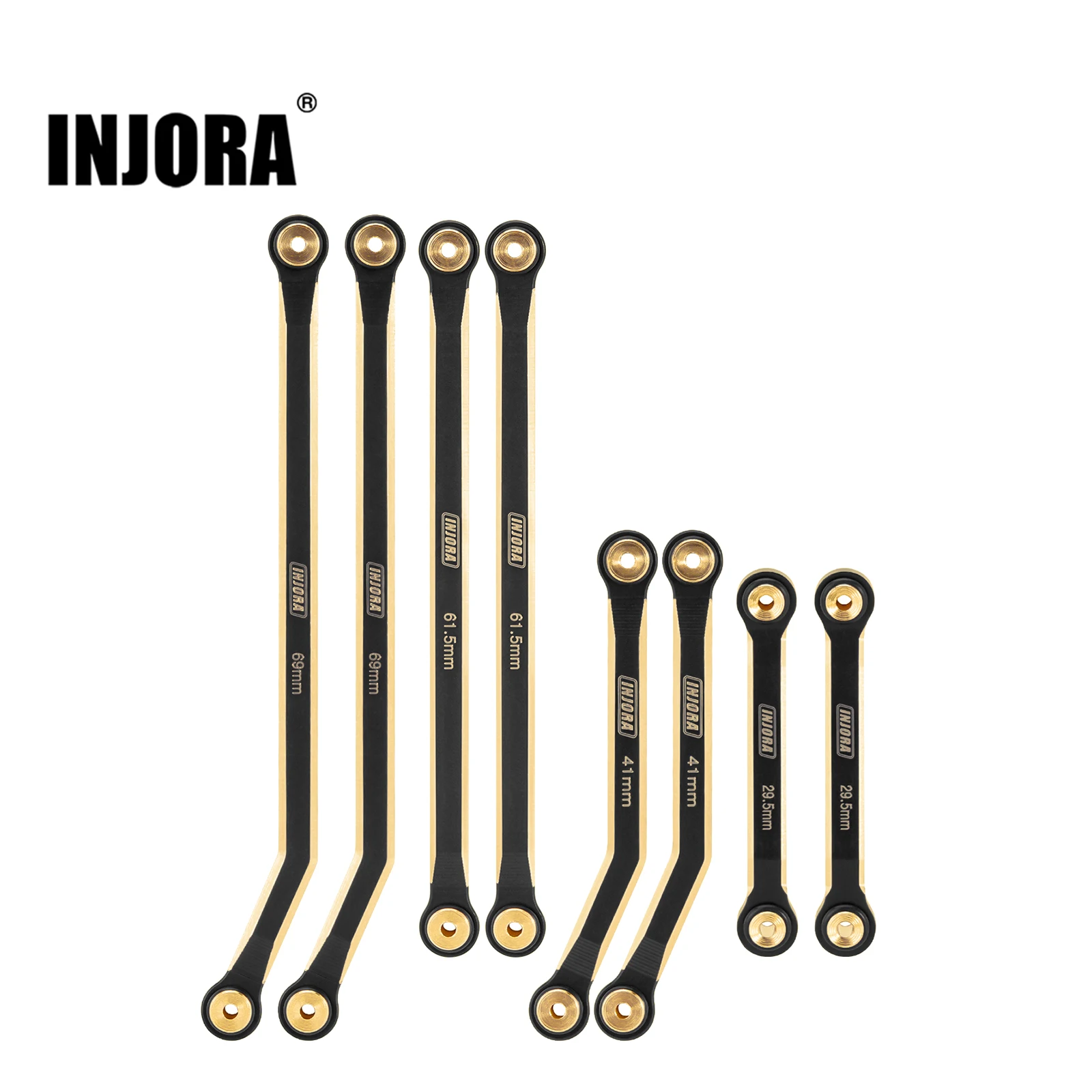 INJORA 36g Black Coating Brass High Clearance Chassis 4 Links Set for 1/24 RC Crawler Axial SCX24 Deadbolt B17