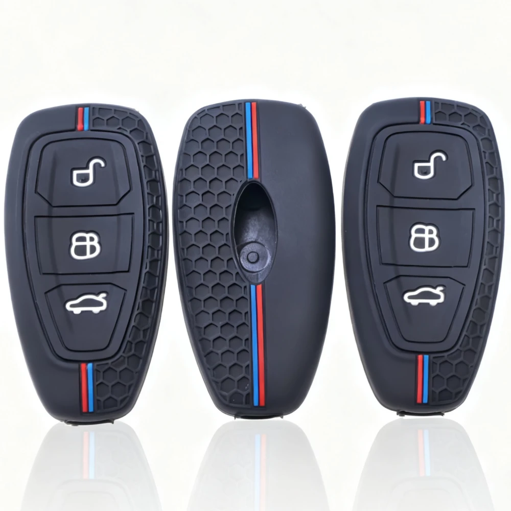 2026 New Silicone Car Key Pack for Ford ST Line Fiesta Focus Mondeo Ecosport Kuga Puma Edge Escape Metallic Accessories